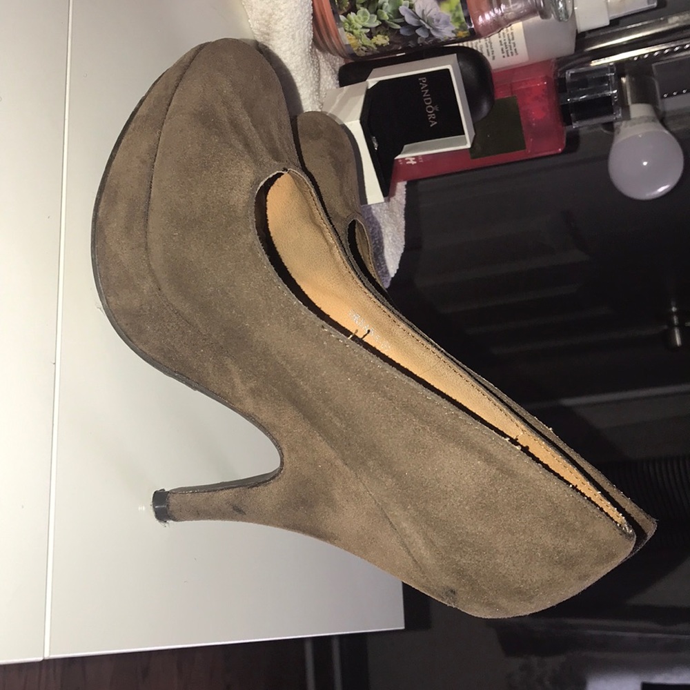Brown high heels